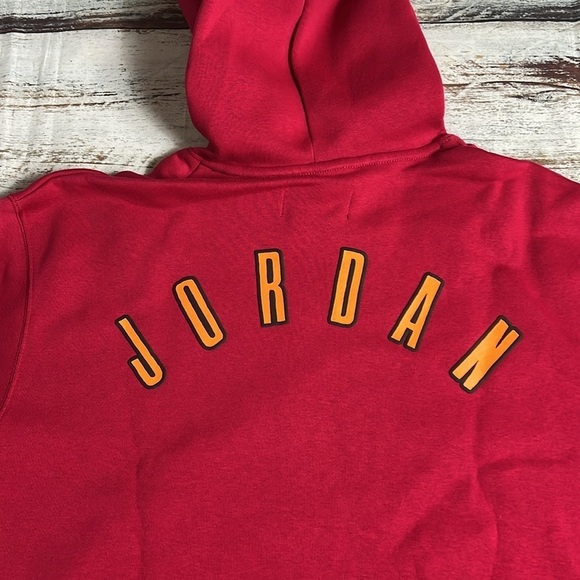 Nike Air Jordan Flight MVP Red Fleece Pullover Hoodie Men’s Size Large - Picture 10 of 14
